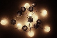 Black n White Mix Ball - Battery Powered - Wedding Table Decoration Fairy Light